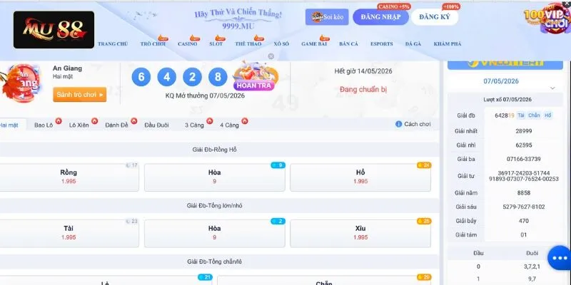 Đánh hai mặt Rồng Hổ xổ số miền Nam